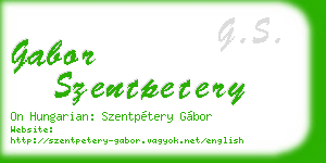 gabor szentpetery business card